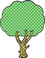 dessin animé doodle arbre fleuri vecteur