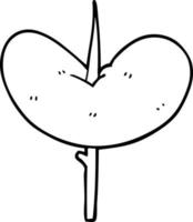 saucisse de dessin animé dessin au trait sur un bâton vecteur