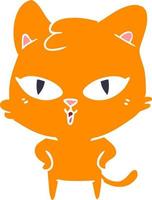 chat de dessin animé de style plat couleur vecteur