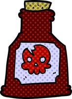 dessin animé doodle bouteille de poison vecteur