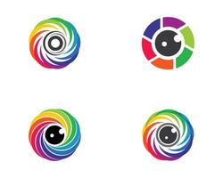 logos d'obturateur de caméra colorés vecteur