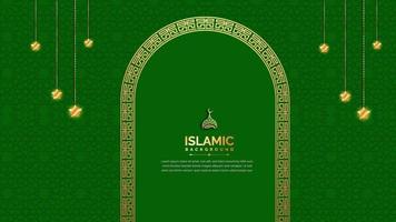 design de fond islamique élégant de couleur verte vecteur