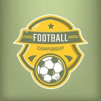 logo de football de championnat de couleur or élégante vecteur
