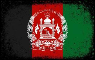 vieux, sale, grunge, vendange, afghanistan, drapeau national, illustration vecteur