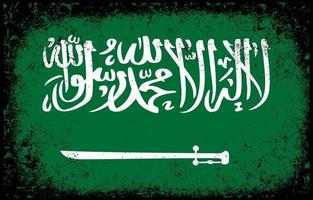 vieux sale grunge vintage arabie saoudite drapeau national illustration vecteur