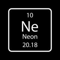 symbole néon. élément chimique du tableau périodique. illustration vectorielle. vecteur