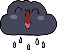 dessin animé doodle d'un nuage de pluie heureux vecteur