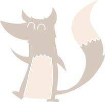 illustration en couleur plate d'un petit loup de dessin animé vecteur