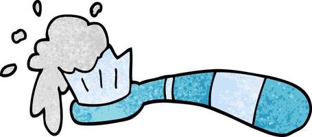 dessin animé doodle brosse à dents et dentifrice vecteur
