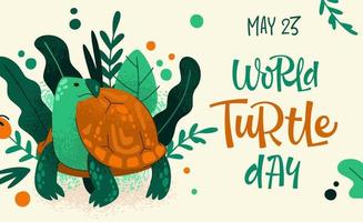 bannière pour la célébration de la journée mondiale des tortues vecteur