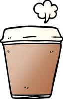 tasse à café de griffonnage de dessin animé vecteur