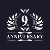 Logo du 9e anniversaire vecteur