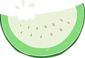 illustration en couleur plate d'une tranche de melon de dessin animé vecteur