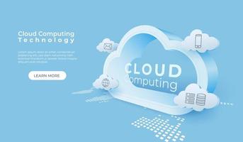 cloud computing technologie numérique vecteur