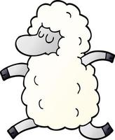 dessin animé doodle mouton en cours d'exécution vecteur