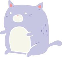 chat de dessin animé de style plat couleur vecteur