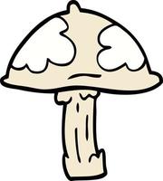 dessin animé doodle champignon sauvage vecteur