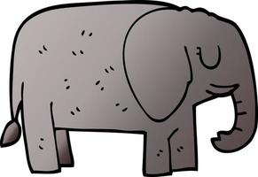dessin animé doodle éléphant debout immobile vecteur