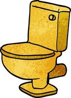 dessin animé doodle toilettes dorées vecteur