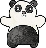 dessin animé doodle panda heureux vecteur