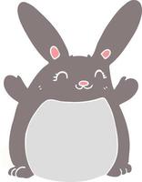 lapin de dessin animé de style plat couleur vecteur