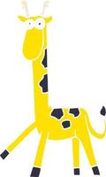 dessin animé doodle girafe marchant vecteur