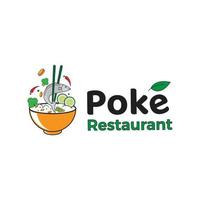 poke bol restaurant logo vecteur 02