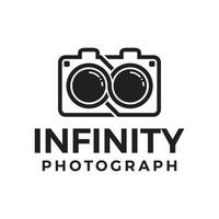 modèle de logo de studio de photographie à l'infini vecteur