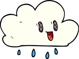 dessin animé doodle nuage météo expressif vecteur