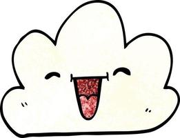 dessin animé doodle nuage météo expressif vecteur