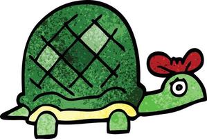 dessin animé doodle tortue drôle vecteur