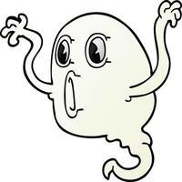 fantôme de doodle de dessin animé effrayant vecteur