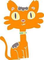 chat de dessin animé de style plat couleur vecteur