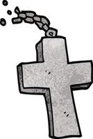 dessin animé doodle croix d'argent vecteur
