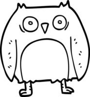 hibou de dessin animé drôle de ligne vecteur