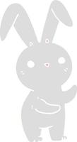 lapin de dessin animé mignon style plat couleur vecteur