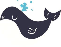 dessin animé doodle baleine vecteur