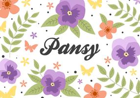 Vecteur de fond libre de fleurs pansy