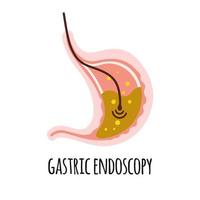 endoscopie. l'estomac d'une personne ayant une forte acidité. gastro-entérologie. illustration vectorielle dans un style plat. vecteur
