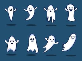 collection d'illustration de conception gratuite fantôme halloween dessinés à la main vecteur