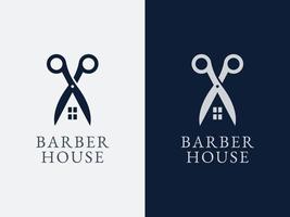 concept de conception de logo de salon de coiffure vecteur