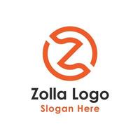 modèle de conception de logo simple lettre z à l'intérieur d'un contour de cercle, adapté à toute conception de logo de marque vecteur