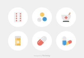 Icônes libres de vecteur de pharmacie plate