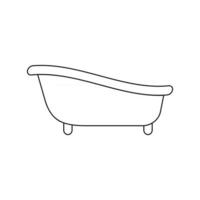 icône de la baignoire. pictogramme de contour de bain vecteur