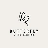 création de logo papillon volant minimal moderne vecteur