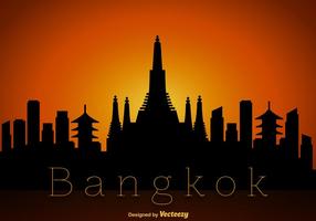 Vecteur bangkok skyline silhouette