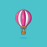 logo de montgolfière avec des animaux marrants vecteur