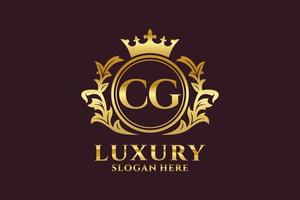 modèle de logo de luxe royal de lettre cg initiale dans l'art vectoriel pour des projets de marque luxueux et d'autres illustrations vectorielles.