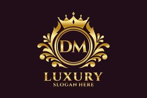 modèle de logo de luxe royal lettre initiale dm dans l'art vectoriel pour les projets de marque luxueux et autres illustrations vectorielles.