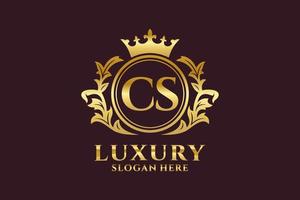 modèle de logo de luxe royal lettre cs initial dans l'art vectoriel pour les projets de marque luxueux et autres illustrations vectorielles.